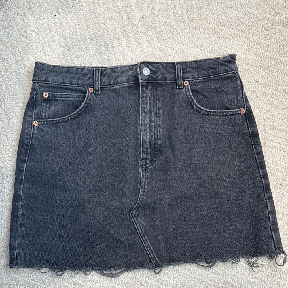 Topshop Classic Black Denim Skirt